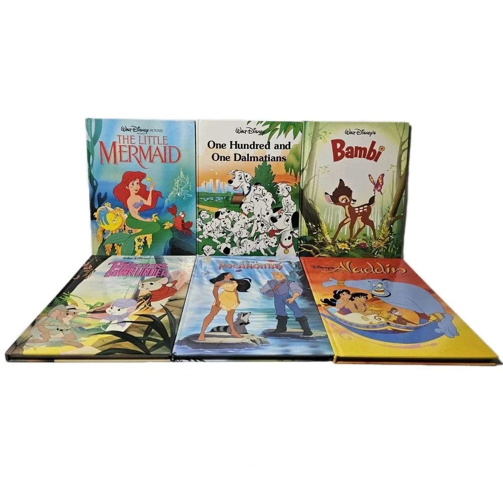 Vtg Lot Of 10 Disney Classic Series Hardcover Books Dalmations Lion King Aladdin